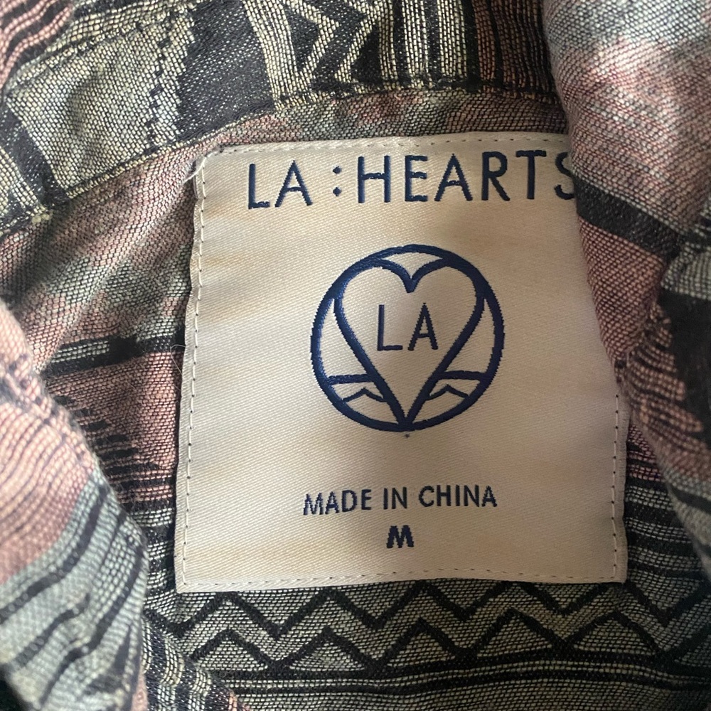 Aztec Pattern Hooded Button-Up Shirt Jacket - Picture 3 of 5